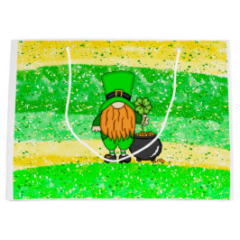 Grönt Leprechaun Gnome med Shamrock