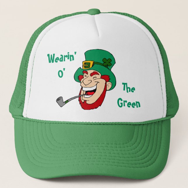 Grönt Leprechaun St. Patricks mössa Keps (Framsida)