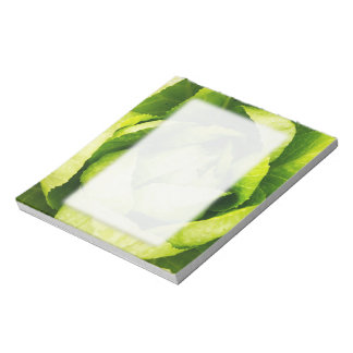 Grönt Lettuce Löv med regndroppar Anteckningsblock