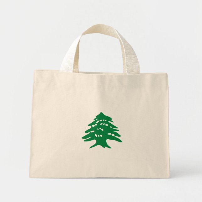Grönt Libanon Cedar Mini Tygkasse (Framsidan)