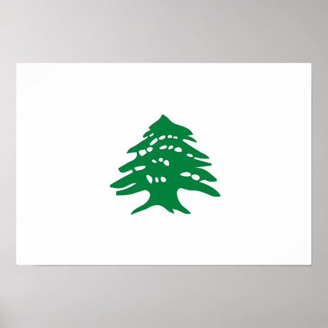 Grönt Libanon Cedar Träd Flagga Poster (Framsidan)