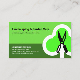 Grönt Liggande Lagrar Kreativ Träd Garden Shear Visitkort