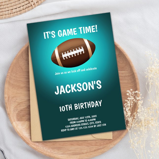 Grönt Light Football Birthday-inbjudningar Inbjudningar (Green Light Football Birthday Invitations)