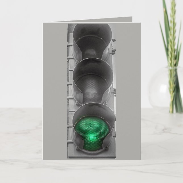 Grönt LIght-gratulationskort Kort (Framsida)