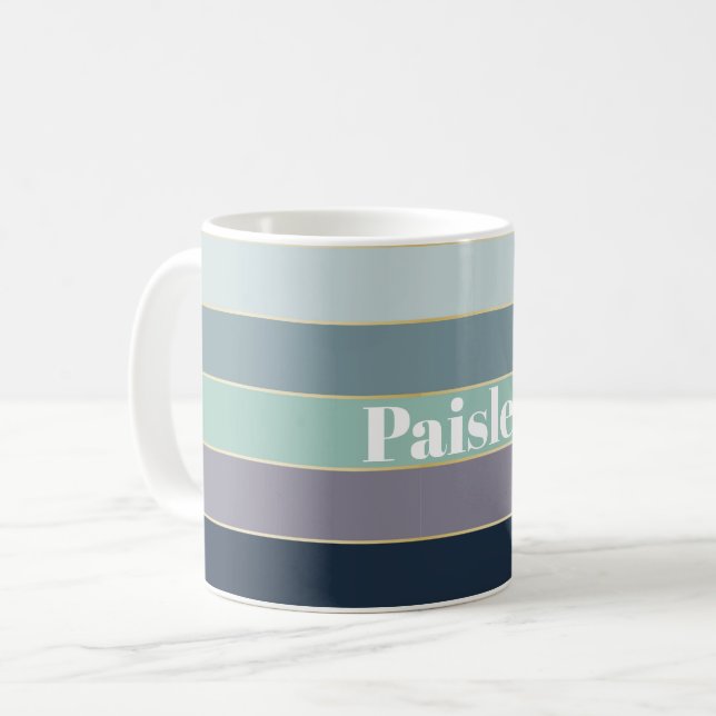 Grönt Lila Anpassningsbar Sommar Färg Block Rand Kaffemugg (Framsida vänster)