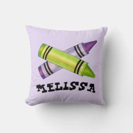 Grönt Lila Artist Kritor Child Födelsedagsfest Kudde