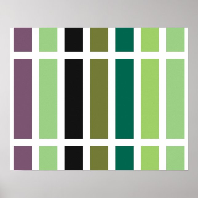 Grönt Lila Black Hues Poster (Framsidan)