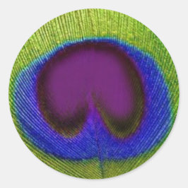 Grönt Lila Blue Peacock Feather Stickers / Sälar Runt Klistermärke