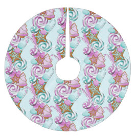 GRÖNT & LILA CHRISTMAS COOKIES & CANDIES JULGRANSMATTA BORSTAD POLYESTER