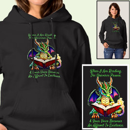 Grönt Lila Dragon Varning Läsa Bok Voice T Shirt