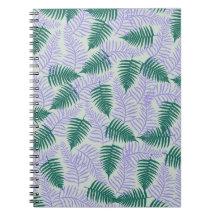 Grönt Lila Fern Löv Retro 70 s Flower Mönster