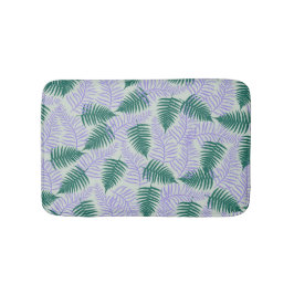 Grönt Lila Fern Löv Retro 70 s Flower Mönster Badrumsmatta