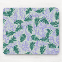 Grönt Lila Fern Löv Retro 70 s Flower Mönster