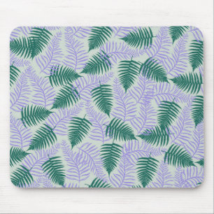 Grönt Lila Fern Löv Retro 70 s Flower Mönster Musmatta