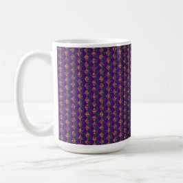 GRÖNT LILA GULT MARDI GRAS FLEUR DI LIS KAFFEMUGG