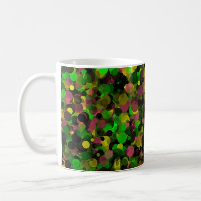 Grönt Lila Gult punkt 11oz Mugg (Vänster)