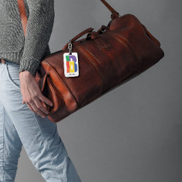 Grönt lila gult röd Monogram Initial B Bagagebricka