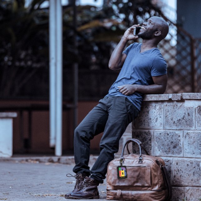 Grönt lila gult röd Monogram Initial B Bagagebricka (Skapare uppladdad)