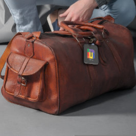 Grönt lila gult röd Monogram Initial D grått Bagagebricka