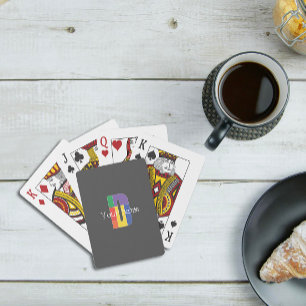 Grönt lila gult röd Monogram Initial D grått Casinokort