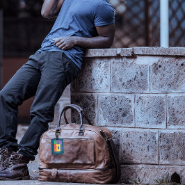 Grönt lila gult röd Monogram Initialt B blått Bagagebricka