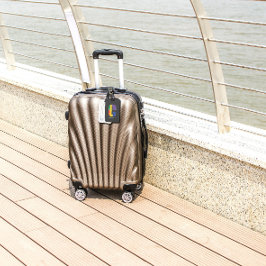 Grönt lila gult röd Monogram Initialt C grått Bagagebricka