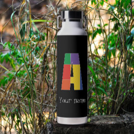 Grönt lila gult röd Monogram Inledande A