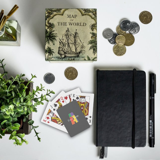 Grönt lila gult röd Monogram Inledande A grått Casinokort (Skapare uppladdad)