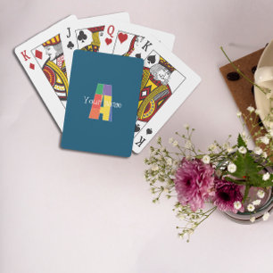 Grönt lila gult röd Monogram Inledande blått Casinokort