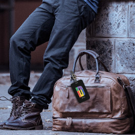 Grönt lila gult röd Monogram Inledande D svart Bagagebricka