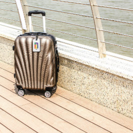 Grönt lila gult röd Monogram Inledande D- vit Bagagebricka