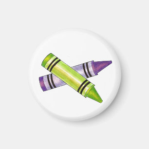 Grönt Lila Kritor Art Teacher Artist Magnet