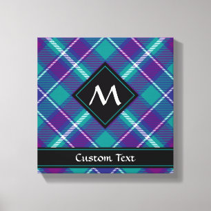 Grönt, Lila och blått Tartan Canvastryck