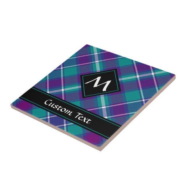 Grönt, Lila och blått Tartan Kakelplatta (Sidan)