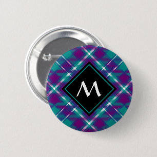 Grönt, Lila och blått Tartan Knapp