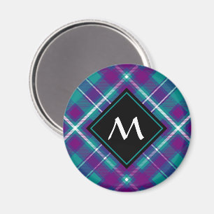 Grönt, Lila och blått Tartan Magnet