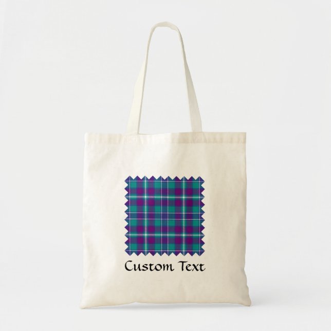 Grönt, Lila och blått Tartan Tygkasse (Framsidan)