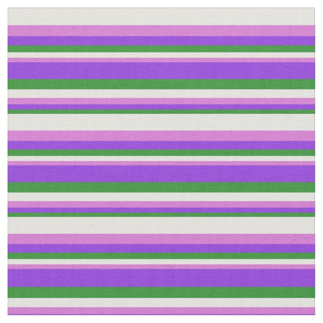 Grönt, Lila, Orchid och Light Cyan Mönster Tyg (Närbild)