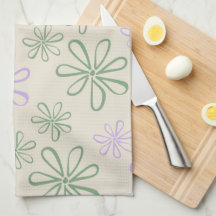 Grönt Lila Tropical Blommigt Botanical Summer