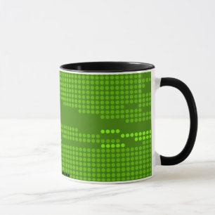 GRÖNT LIME BLACK NEON RETRO DOTS ART MUGG