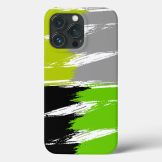 Grönt Lime Grått Black White Push Stroke Paint