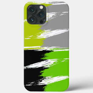 Grönt Lime Grått Black White Push Stroke Paint
