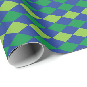 Grönt Lime Green Diamond Checkered Mönster Presentpapper