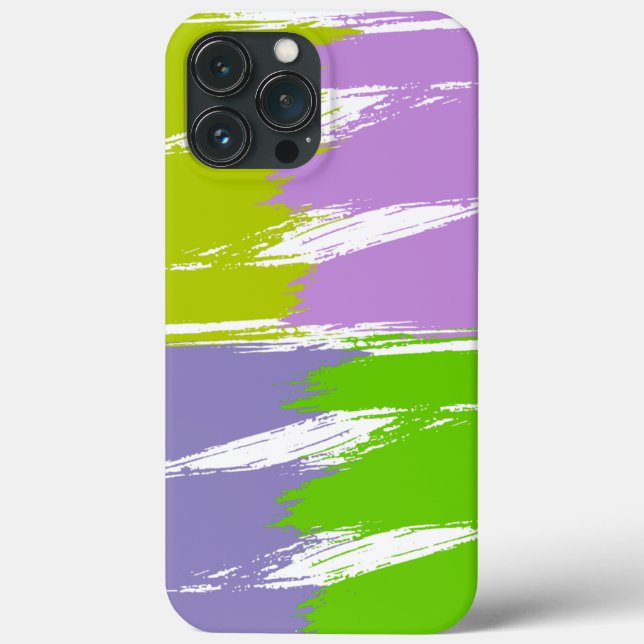 Grönt Lime Lavender Lilac White Push Stroke Paint (Baksida)
