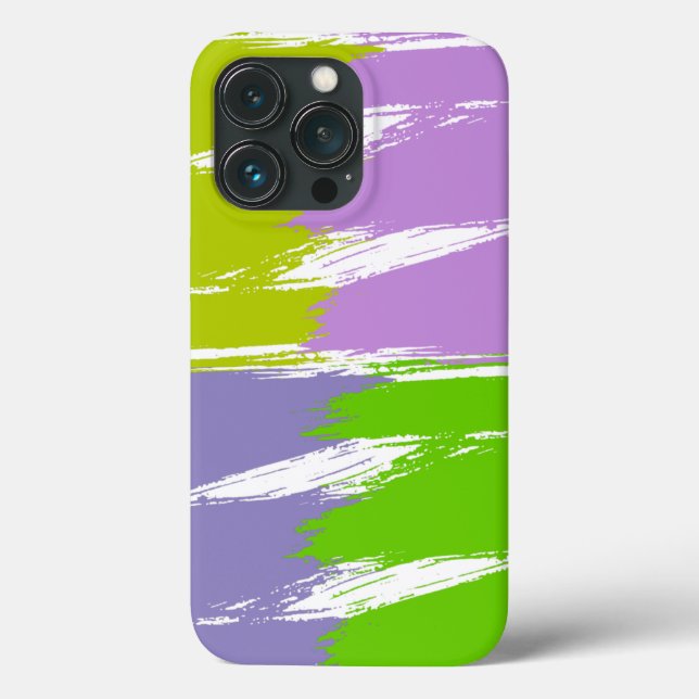 Grönt Lime Lavender Lilac White Push Stroke Paint (Baksida)