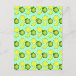 Grönt Lime Mönster Vykort
