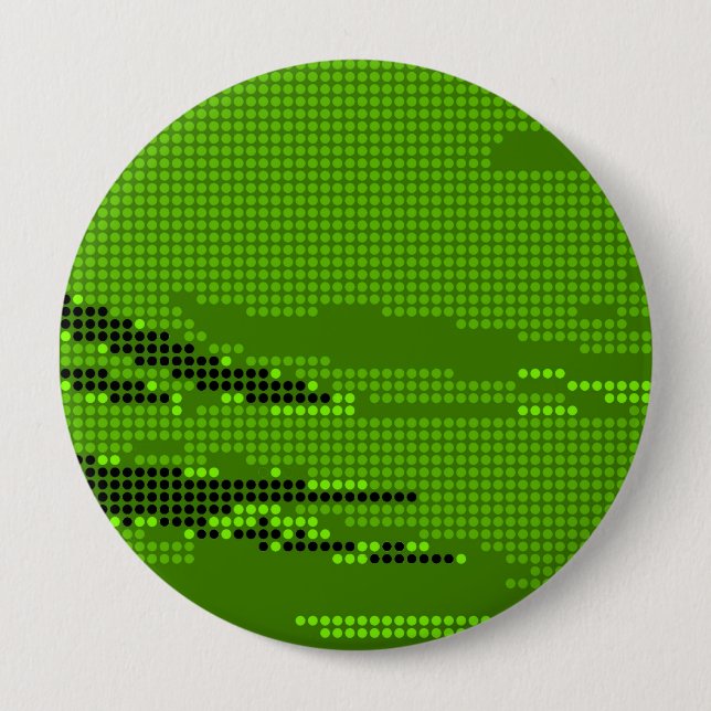 GRÖNT LIME NEON RETRO DOTS ART KNAPP (Framsida)