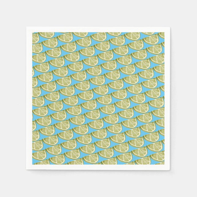 Grönt Lime Slice Mönster Pappersservett (Framsidan)