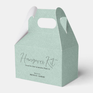 Grönt Linen Simple Script Hangover Recovery Kit Presentaskar