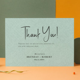 Grönt Linen Simple Script Välkommen - tackkort Tack Kort